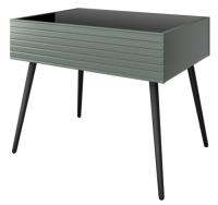 Стол журнальный Брента (лдсп, стекло-черное,  черный, лак белый (Браво-мебель) ) в #REGION_NAME_DECLINE_PP# от производителя 