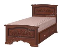 Фото  кровать односпальная елена (см 80х200) с выдвижными ящиками, без основания с универсальными царгами производитель Браво-мебель