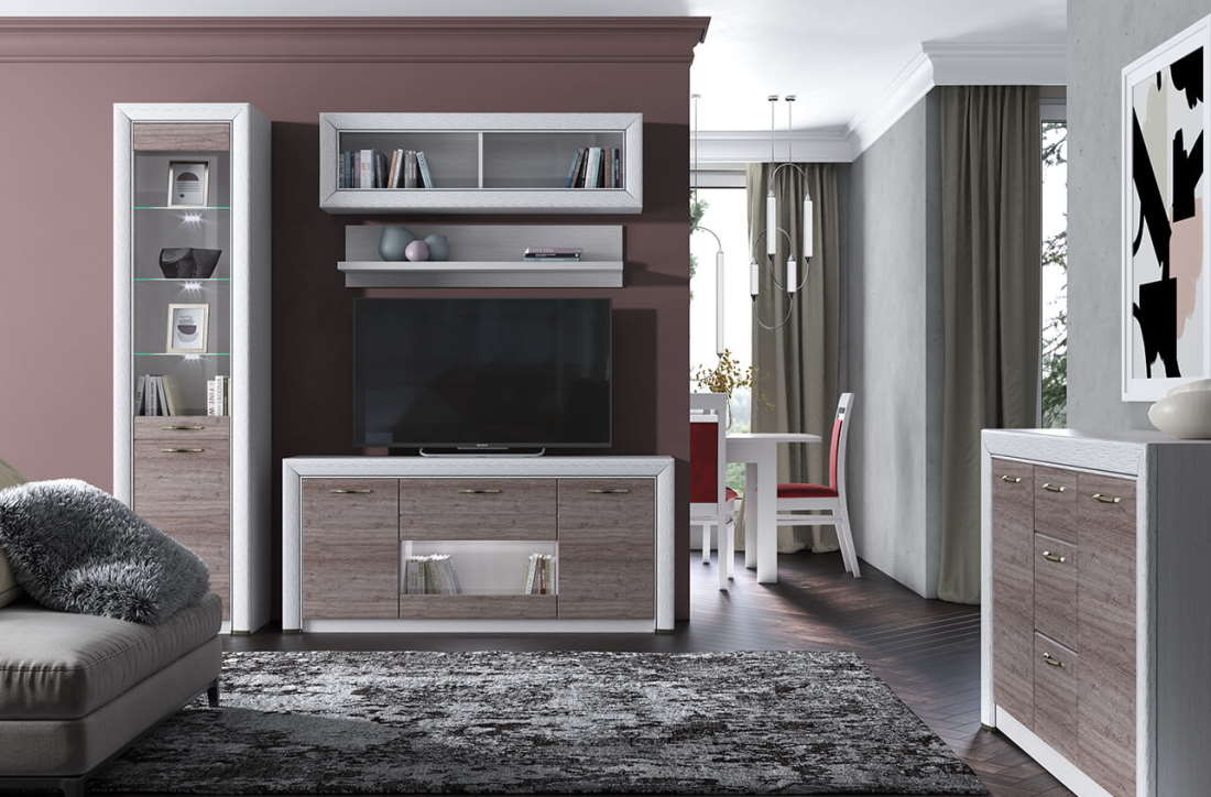 Фото Тумба RTV 1V2D1S Оливия (Olivia) от производителя Анрэкс в Щёлкино по цене 18 710 ₽