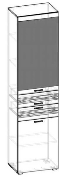 Фото Шкаф-витрина Лотос ШК-805 от производителя Сантан в Щёлкино по цене 9 460 ₽