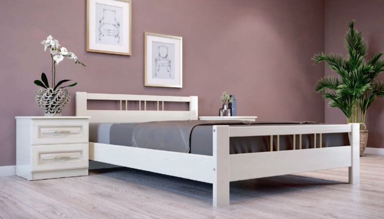 Фото Кровать двуспальная Вероника-3 (СМ 140х200) без основания с универсальными царгами от производителя Браво-мебель в Щёлкино по цене 13 070 ₽