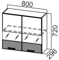 Фото kukhonnye-shkafy-so-steklom кухня арабика шкаф навесной ш800с производитель SV-мебель