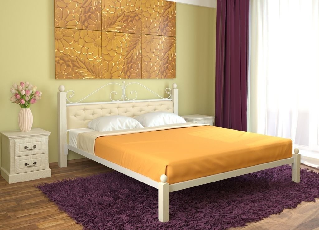 Фото Кровать односпальная Диана Lux мягкая (СМ 120х200) трубка металл от производителя Милсон в Щёлкино по цене 21 550 ₽