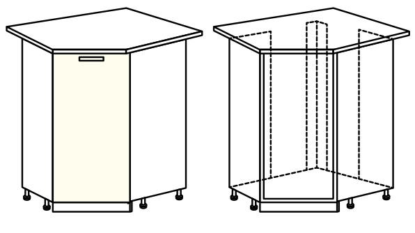 Фото Кухня Диана-4 (ЛДСП) шкаф-стол 860 (ШНУ-1) от производителя Фант-мебель в Щёлкино по цене 2 960 ₽