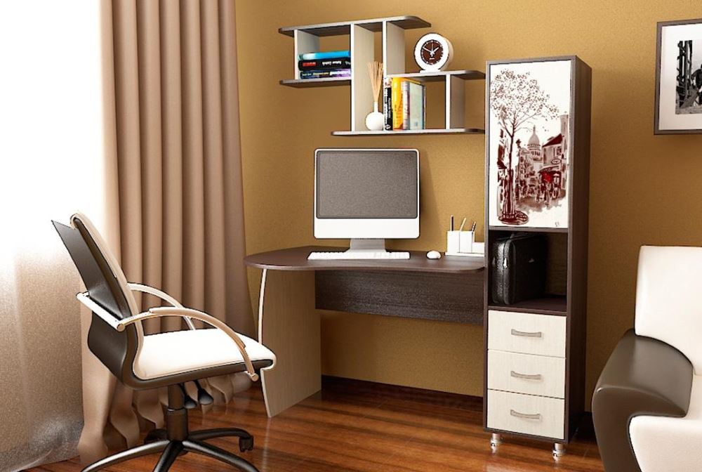 Фото Стол компьютерный Гимназист(М) (с полкой) от производителя ТриЯ в Щёлкино по цене 15&nbsp;510 ₽