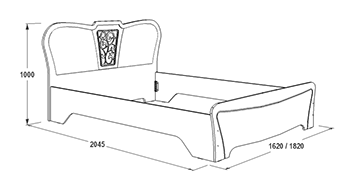 Фото Кровать односпальная Ольга-12 МДФ (СМ 120х200) с основанием от производителя Фант-мебель в Щёлкино по цене 17 820 ₽