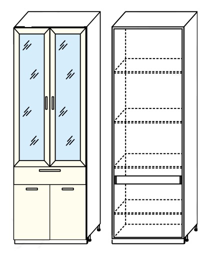Фото Кухня Диана-4 (ЛДСП) шкаф 800 (ШП-2) от производителя Фант-мебель в Щёлкино по цене 11 530 ₽