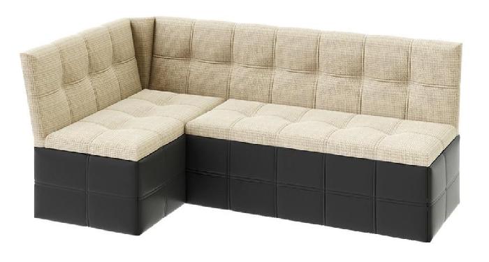 Кухонный уголок Домино (7) (каркас скрытый, кожзам-ткань-темный-светлая (ТриЯ) )