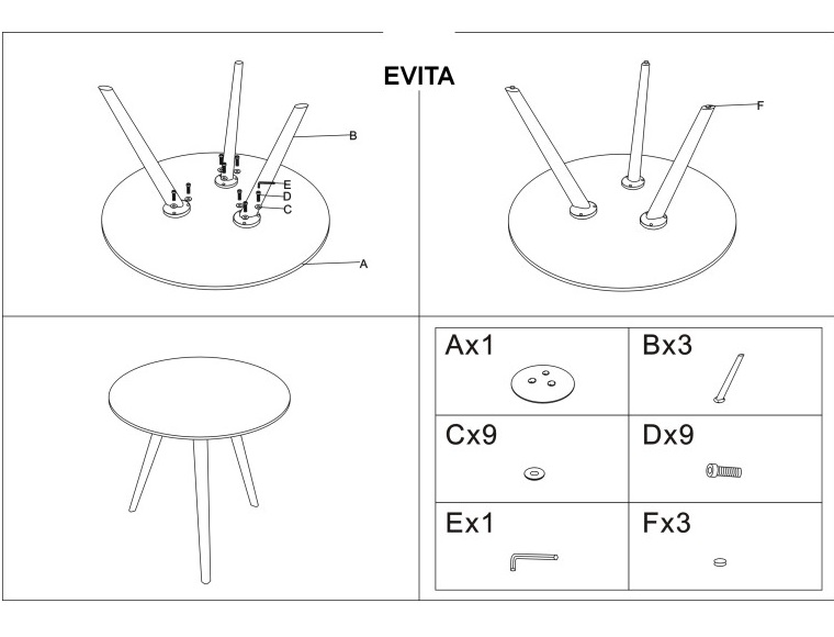 Фото Стол обеденный Signal Evita от производителя Signal в Щёлкино по цене 32 490 ₽