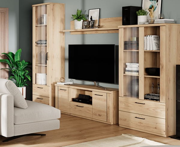 Фото Шкаф с витриной 1V2S Дорсет (Doorset) от производителя Анрэкс в Щёлкино по цене 16 980 ₽