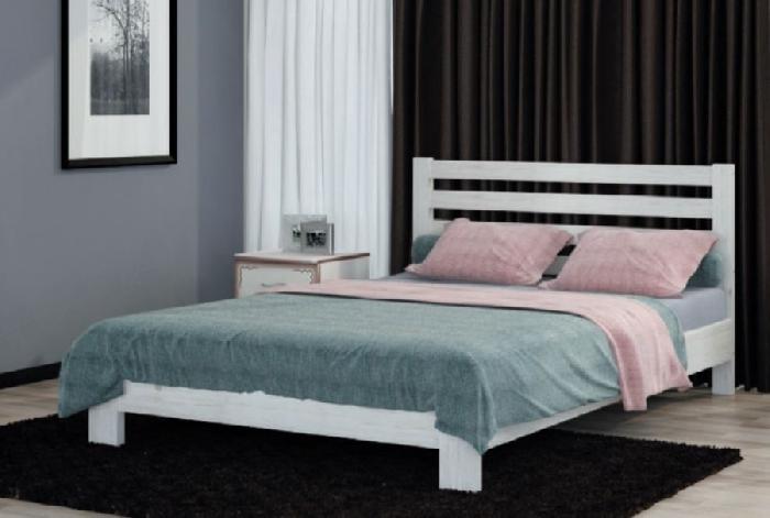 Кровать односпальная Вероника (СМ 90х200) без основания с универсальными царгами ( 90х200 , дерево , белый античный , без подъемного мех. , без ящиков , без матраса (Браво-мебель) )