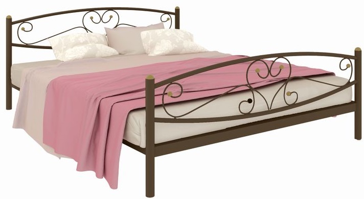 Фото Кровать двуспальная Каролина Plus (СМ 140х200) трубка металл от производителя Милсон в Щёлкино по цене 13 780 ₽