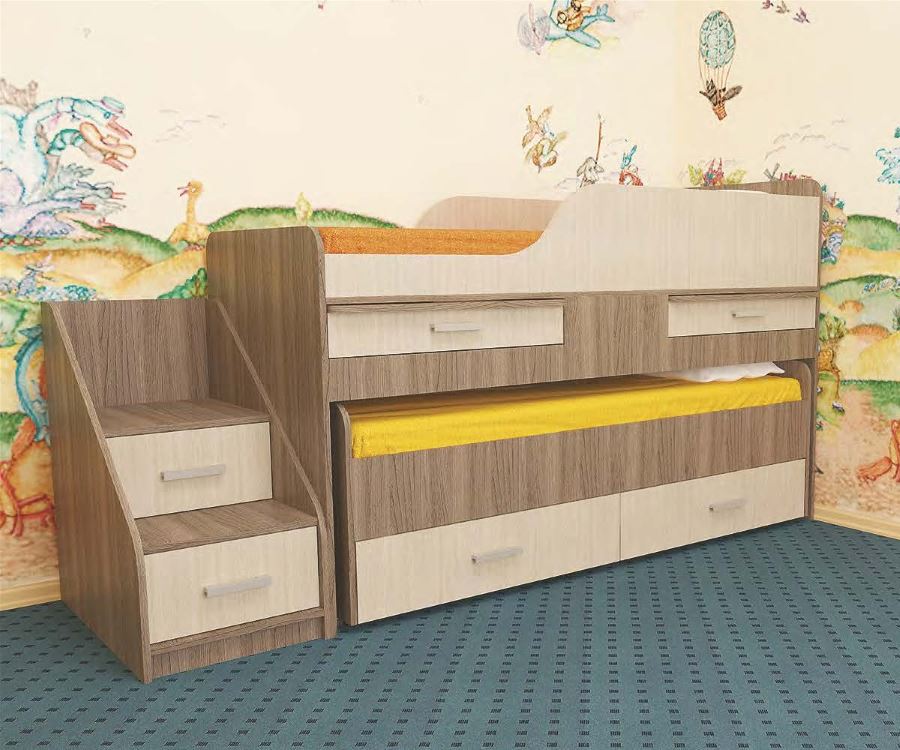 Фото Кровать 2-х ярусная Лесики (СМ 70х180/70х170) от производителя Пирамида в Щёлкино по цене 24&nbsp;220 ₽