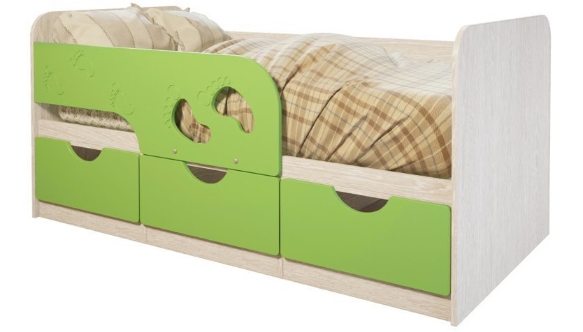 Фото Кровать детская Минима Лего (СМ 80х186) с ящиками от производителя Мебелони в Щёлкино по цене 13&nbsp;530 ₽