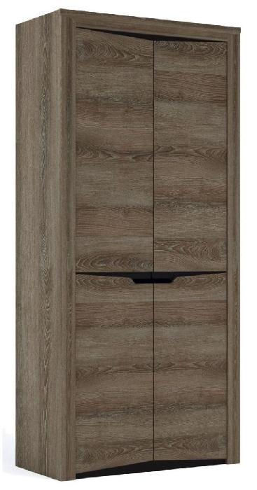 Шкаф Гарда (107) двухдверный (ясень таормина-белая шагрень, ясень таормина,(СБК))