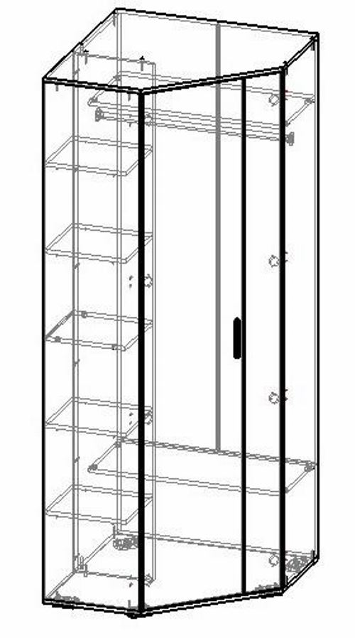 Фото Шкаф Аврора (80) без зеркала угловой от производителя Пирамида в Щёлкино по цене 12&nbsp;210 ₽