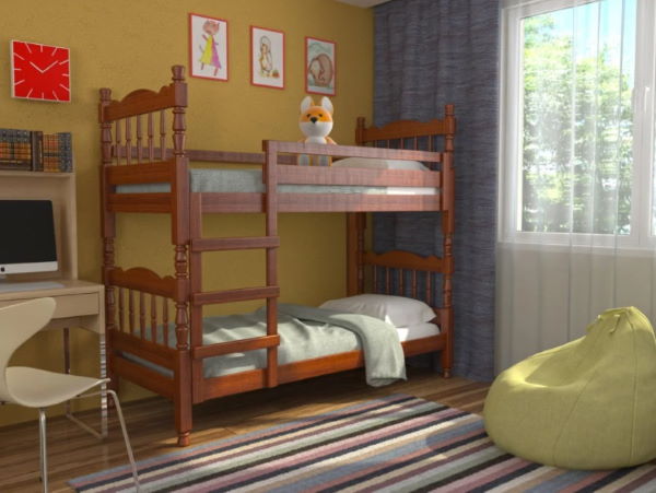 Фото Кровать 2-х ярусная Соня (СМ 80х189) с односторонними матрасами и выдвижными ящиками от производителя Браво-мебель в Щёлкино по цене 46 380 ₽