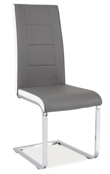 Стул Signal H629 ( Обивка стула:экокожа , хром, серый-белый (Signal) )