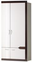 Шкаф Ронда 318 (100) двухдверный (белый, белый глянец-венге,(Яна)) в Щёлкино от производителя 