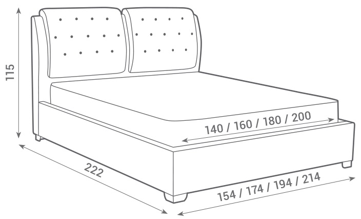 Фото Кровать двуспальная Sophia (СМ 180х200) с основанием от производителя Вега в Щёлкино по цене 47 610 ₽