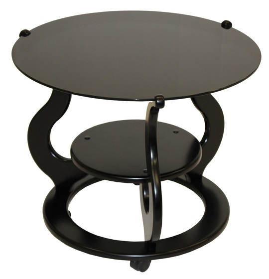 Стол журнальный Варьете-3.1 (пластик, стекло-черный (Мебель из стекла) )