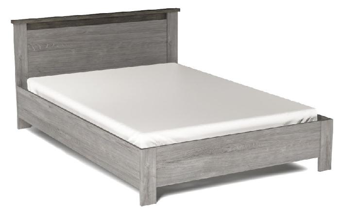 Кровать двуспальная Денвер (СМ 180х200) без основания ( 180х200 , ЛДСП , риббек серый-камень темный , без подъемного мех. , без ящиков , без матраса (СБК) )