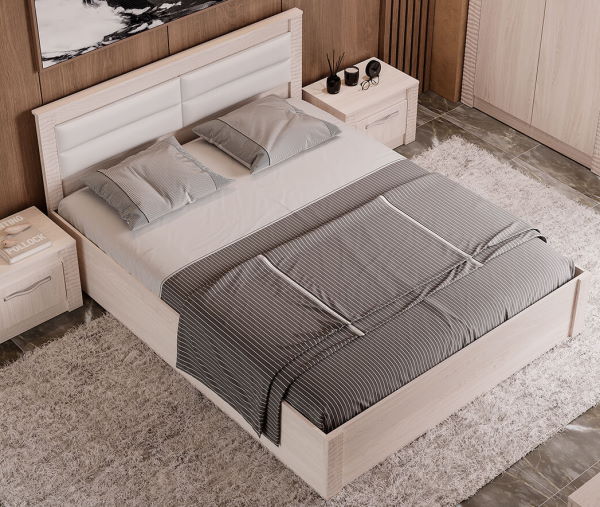 Фото Кровать двуспальная Монако КР-16 (СМ 160х200) с основанием (Мебелони) от производителя Мебелони в Щёлкино по цене 11 850 ₽