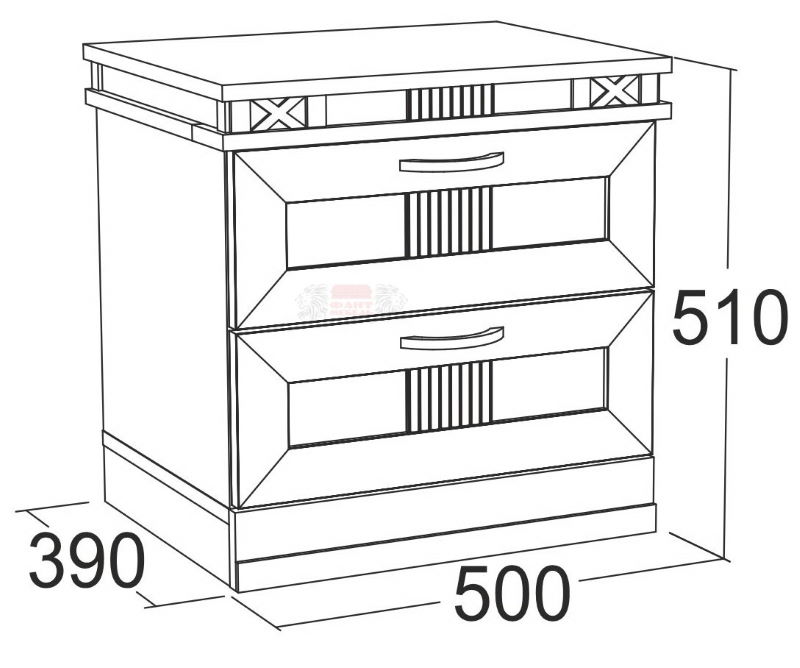 Фото Тумба прикроватная Ольга-18 с 2-мя ящиками от производителя Фант-мебель в Щёлкино по цене 5 020 ₽