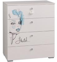 Комод Гламур  (белый-белый глянец (Мебельсон) ) в Щёлкино от производителя 