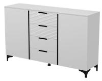 Комод комбинированный Брента (белый снег-лак белый (Браво-мебель) ) в Щёлкино от производителя 