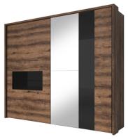 Шкаф-купе-2D typ 19 Indira (2 двери) (Материал дверей:МДФ-стекло-зеркало, цвет дверей:дуб монастери-черное, цвет каркаса:дуб монастери (Helvetia) ) в Щёлкино от производителя 