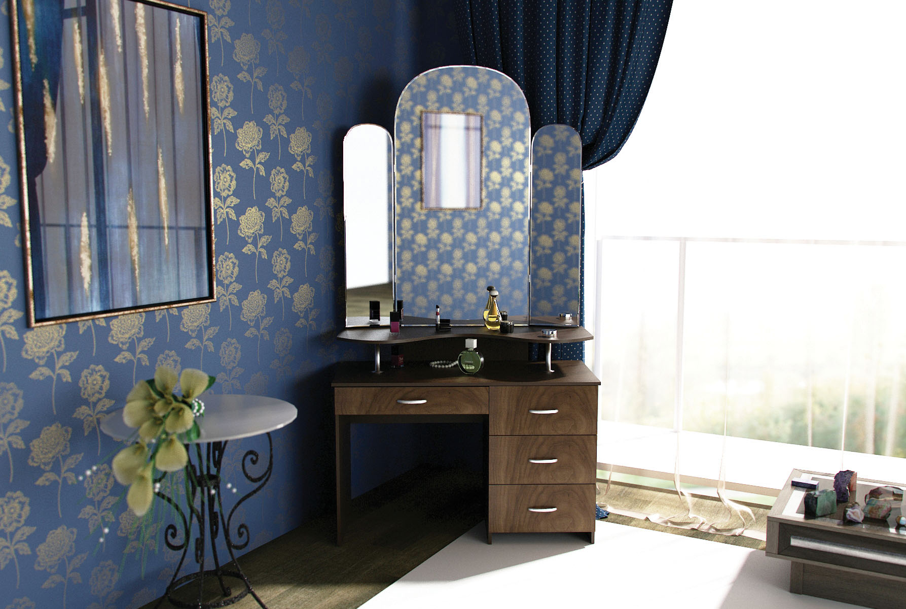 Фото Трюмо Т4 с зеркалом  от производителя Комфортная мебель в Щёлкино по цене 12 710 ₽