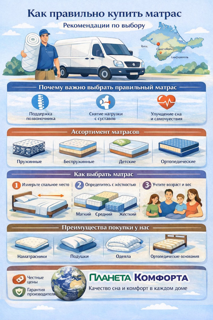 Как купить матрас в интернет магазине Планета Комфорта Щелкино